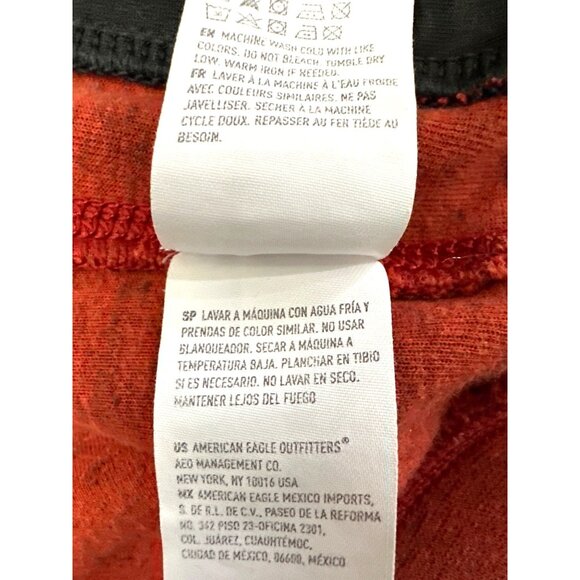 American Eagle Outfitters Rust Red Active Flex Hoodie Mens Large Cotton Polyeste - Picture 7 of 9